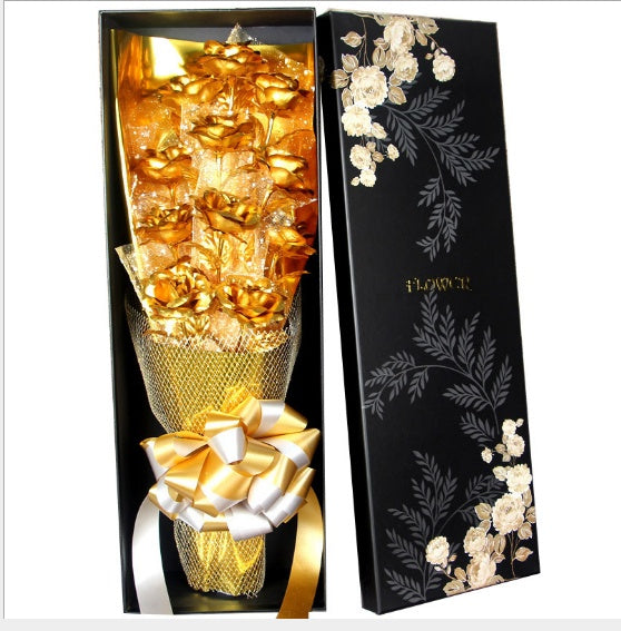 Valentine's Day Golden Rose 24K Golden Foil Rose