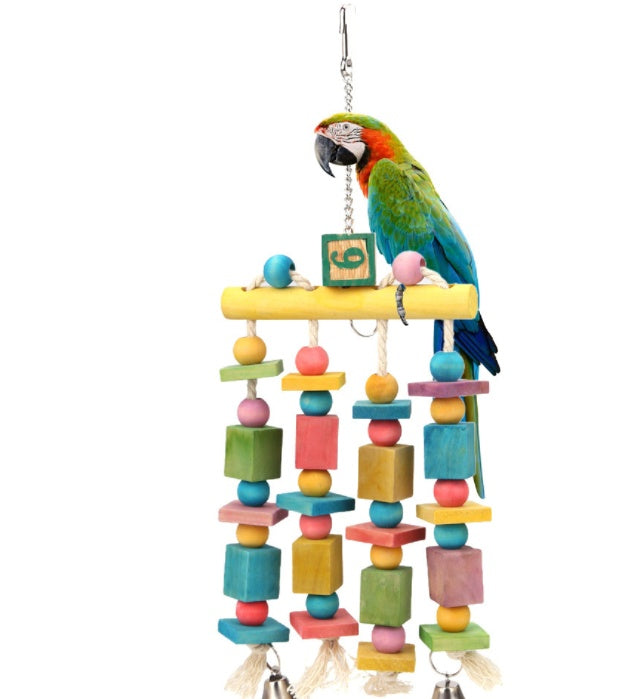 Parrot Toys Bird Toys Bird Cage Colorful Hanging Bells Tinker Bell Swing Chewing Cage Parrot Standing Bird Supplies