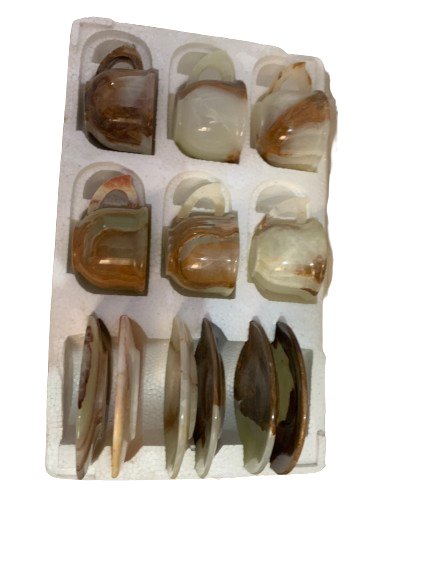 Handcrafted Onyx Marble Tea Cup & Saucer Set – 12-Piece Luxury Gift Set from Pakistan