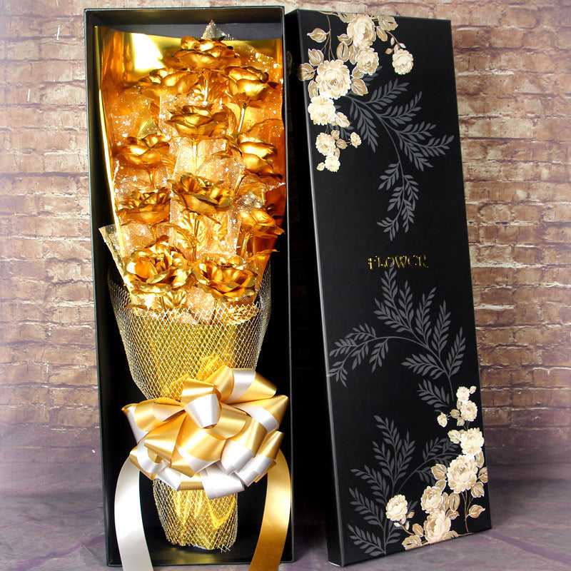 Valentine's Day Golden Rose 24K Golden Foil Rose