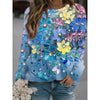 Oil Painting Colorful Flowers Women's Long-sleeved Pullover Top