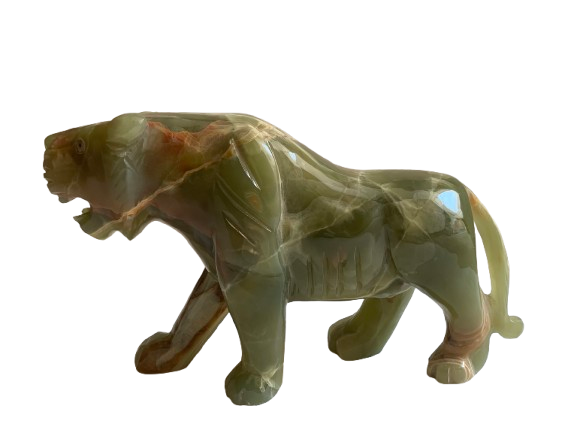 Hand-Carved Rose Quartz Tiger – Crystal Figurine for Strength, Décor & Positive Energy