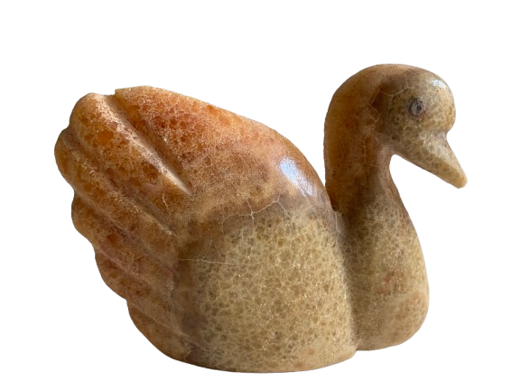 Hand-Carved Marble Duck – Natural Stone Figurine for Home Decor, Calm Energy & Feng Shui Harmony