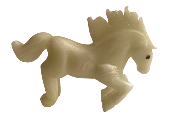Hand-Carved Marble Horse Figurine – Natural Stone Sculpture for Home Decor, Strength & Feng Shui Energy