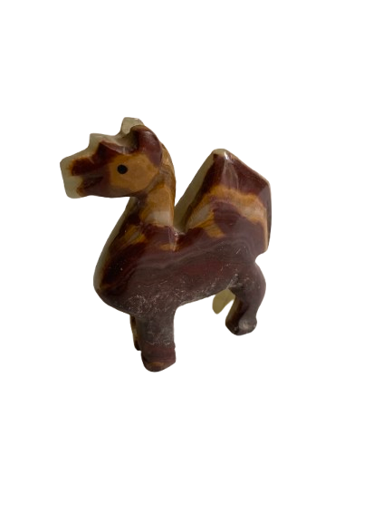 Hand-Carved Marble Camel Standing Pose – Standing Natural Stone Figurine for Home Decor, Strength & Resilient Energy