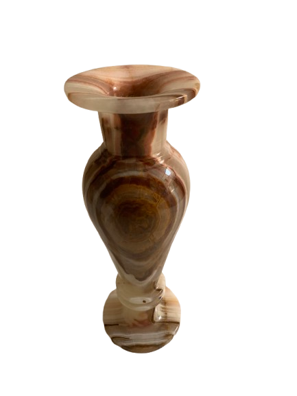 Handcrafted Light Brown Mix Marble Vase – Elegant Natural Stone for Timeless Interiors
