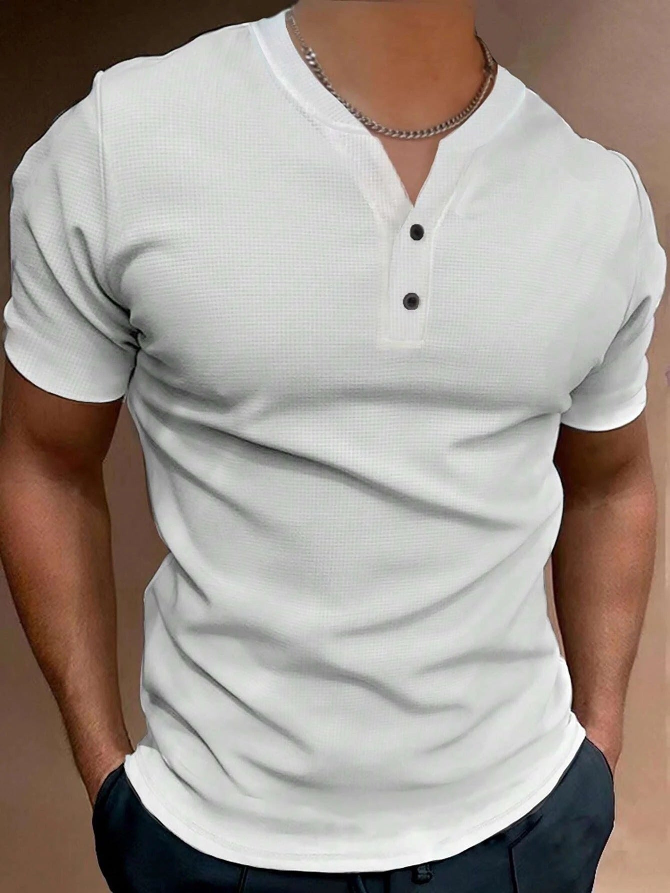 Summer Fashion Men's V-collar Short Sleeve Coat