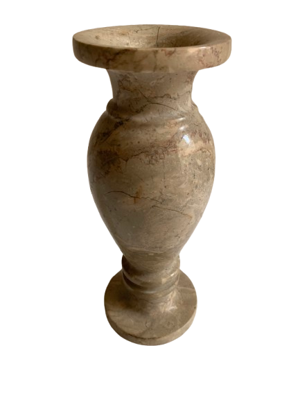 Handcrafted Brown Mix Marble Vase – Elegant Natural Stone Decor for Timeless Interiors