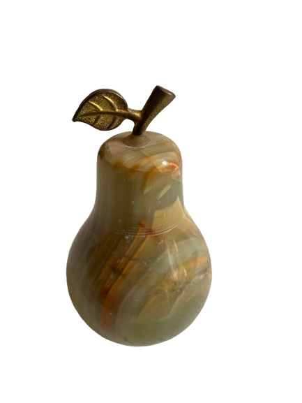 Handmade Marble Pear Décor – Elegant Natural Stone Accent