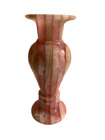 Handcrafted Light Pink Marble Vase – Elegant Natural Stone Decor for Timeless Interiors