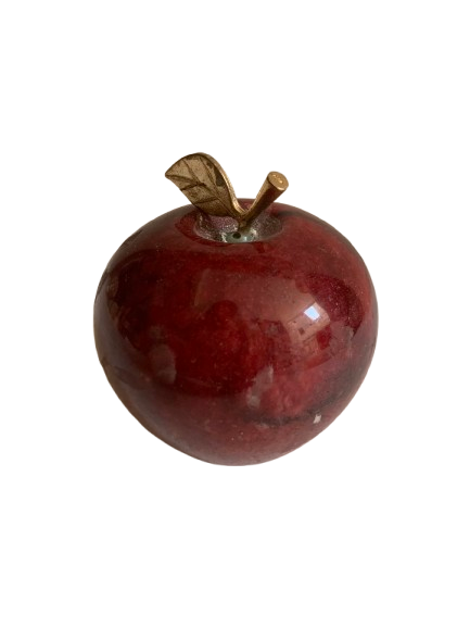 Handmade Marble Red Apple Ornament – Luxury Home Décor Accent